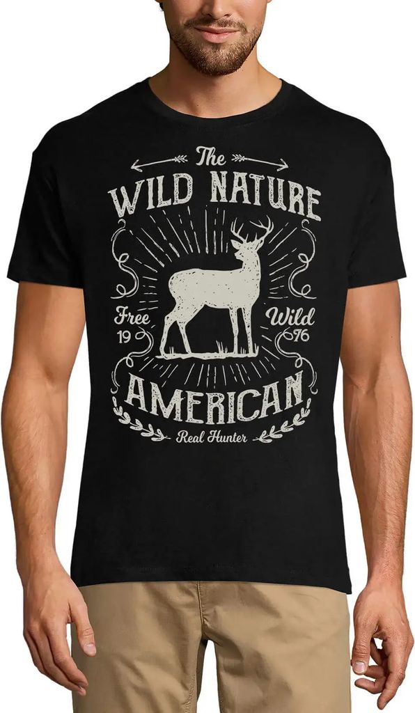 Herren Grafik T-Shirt Wilde Natur - amerikanischer echter Jäger – Wild Nature - American Real Hunter – Öko-Verantwortlich Vintage Jahrgang Ku...