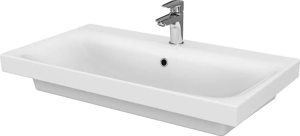 Meuble Moduo 80 Blanc Dsm Design Set 975 avec vasque intégrée 80cm