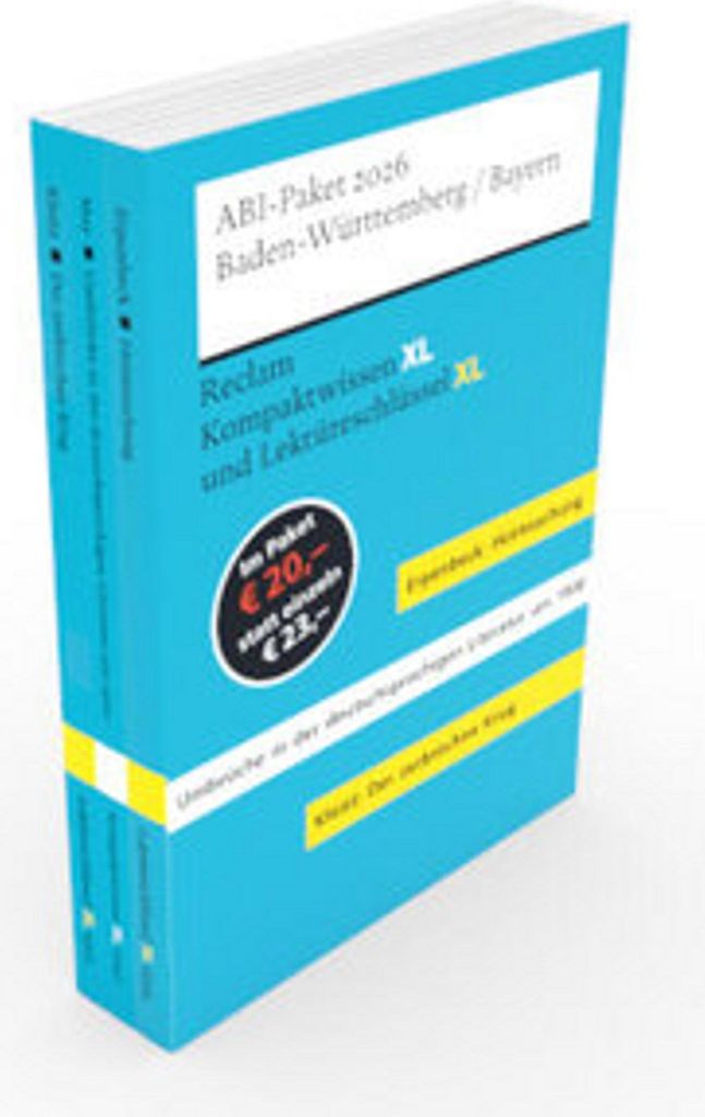 ABI-Paket 2026 Baden-Württemberg/Bayern - Reclam Kompaktwissen XL und Lektüreschlüssel XL