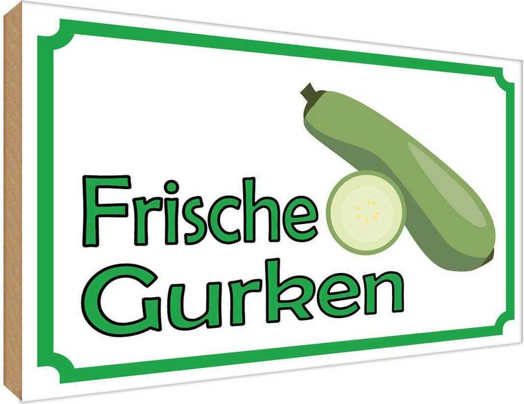 vianmo Holzschild 30x40 cm frische Gurken Verkauf Hofladen Marktstand Laden