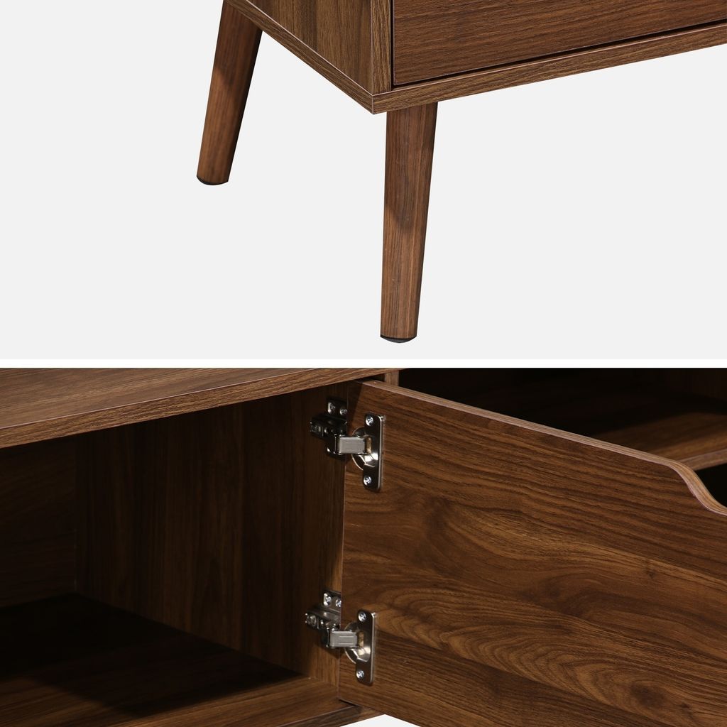 sweeek - TV-Möbel mit Nussbaumdekor, 2 Türen, 160 cm - Produktbild 7