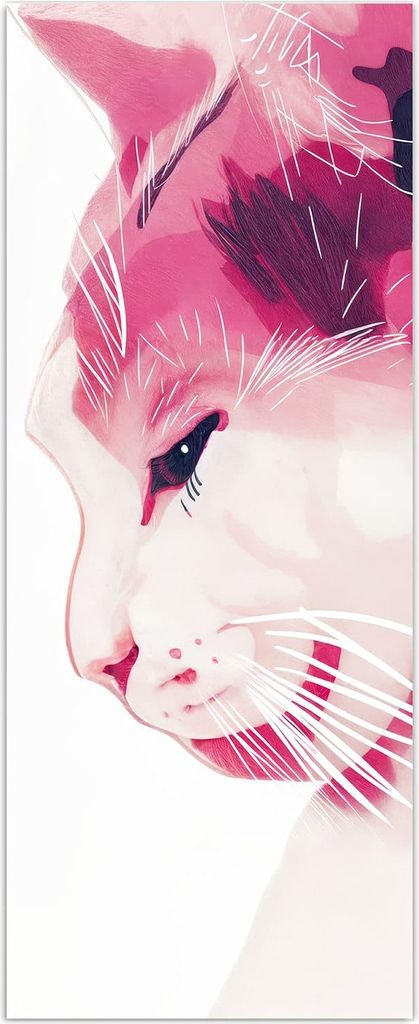 Glasbild 50x125cm in XXL für Wohnzimmer, Schlafzimmer Motiv Katzenportrait