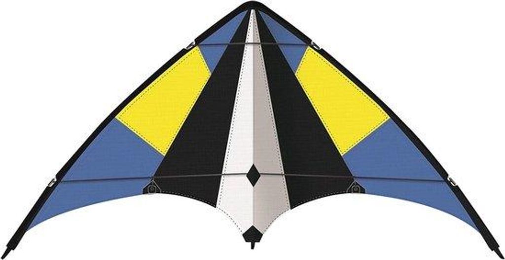 Einstiegs-Sportdrachen mit Reißfester Polyester-Bahn und Glasfaser-Stangenmaß 160 x 69 cm
