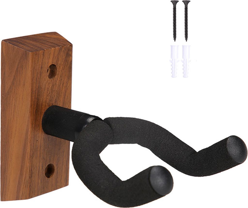Wandhalterung für Gitarren mit Schrauben, drehbar, mit hochdichtem Schaumstoff ummantelt, geeignet für E-Gitarre, Akustikgitarre, Folkgitarre, Ba...