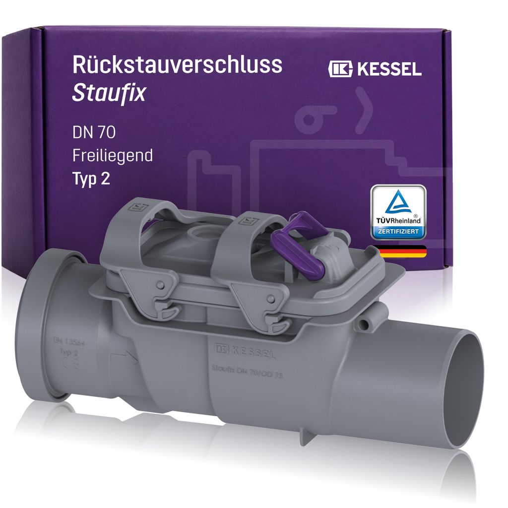 KESSEL Staufix DN 70 Typ 2 Rückstauverschluss, mechanisch, Produktbild 