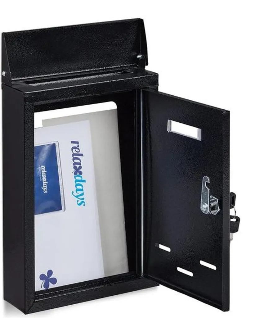 Boîte aux lettres anti-pluie en métal noir 30x21cm - Protection courrier