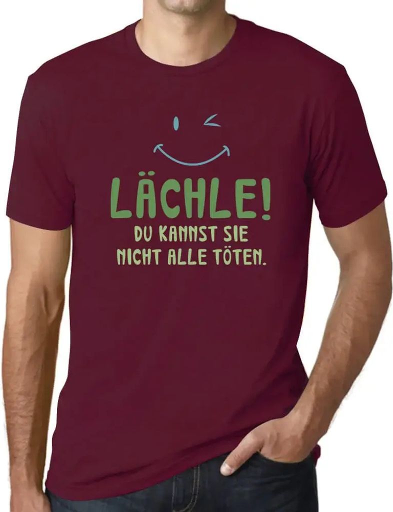 Herren Grafik T-Shirt Lächle! Du Kannst Sie Nicht Alle Töten Öko-Verantwortlich Vintage Jahrgang Kurzarm Lustige Druck Geburtstag Geschenk Mann