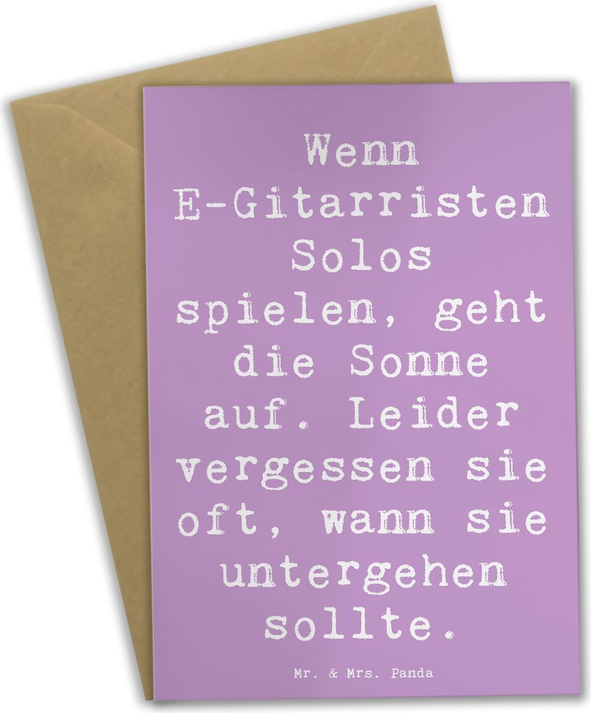 Mr. & Mrs. Panda neujahrskarte Spruch E-Gitarre Solos - Lavendeltraum - Geschenk, Musikerleben, Musik, einladungskarten, Lernen, Grußkarte, Instru...