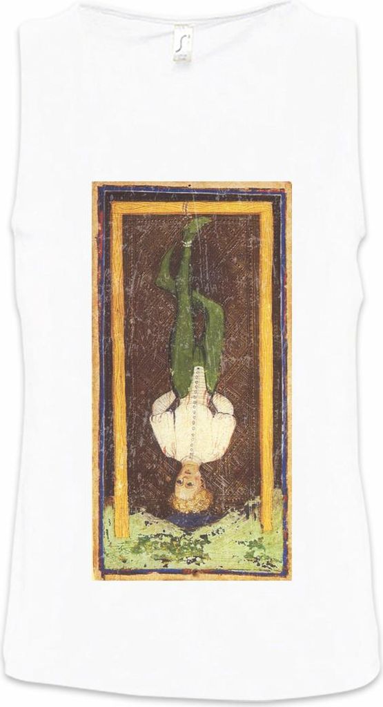 Urban Backwoods Tarot Arcanum Hanged Man, Ärmelloses T-Shirt, Farbe: Weiß, Größe: 4XL