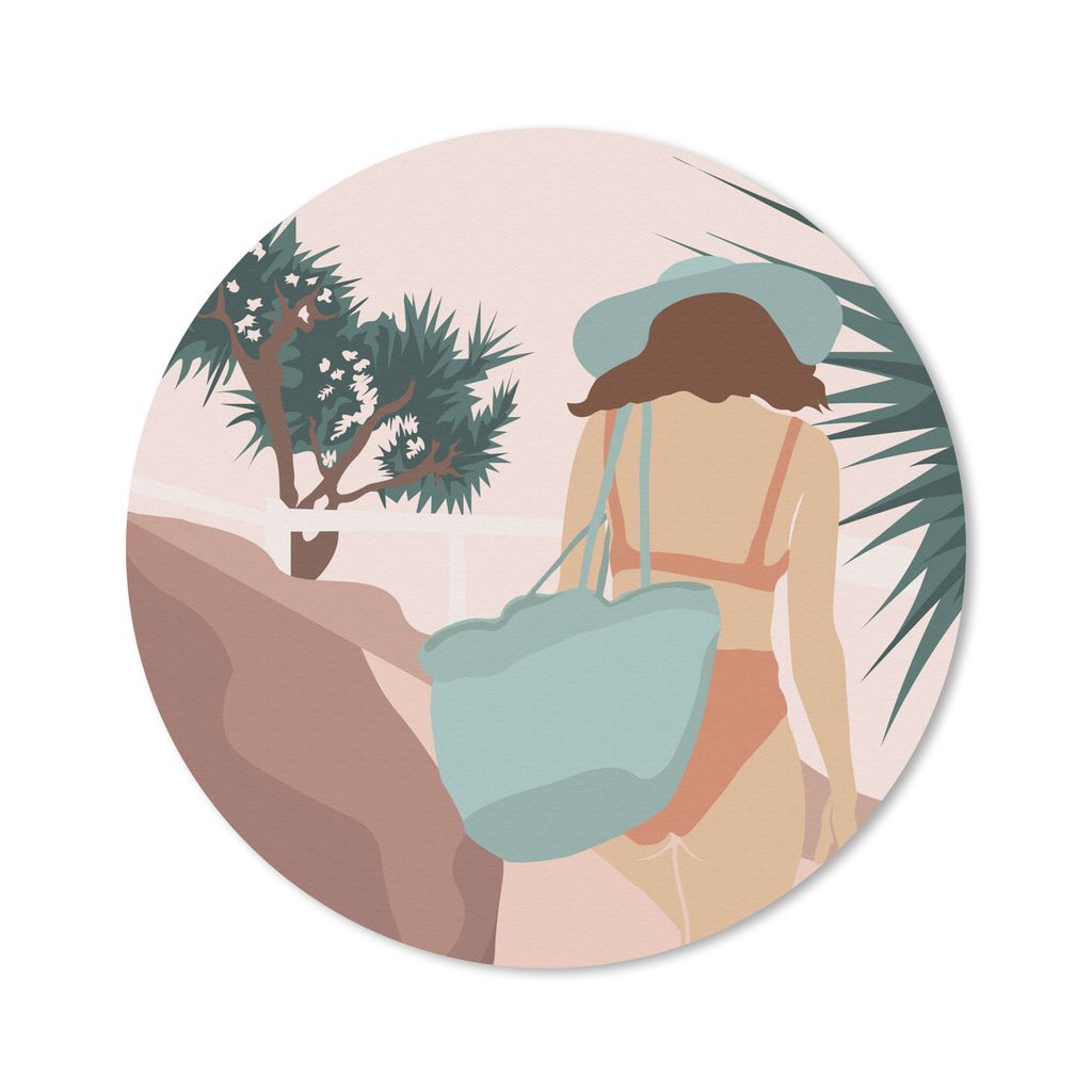 MuchoWow Mauspad Mousepad Sommer - Frauen - Kleidung 50x50 cm - Mousepads - Maus Mat - Pad - Mausunterlage - Vinyl