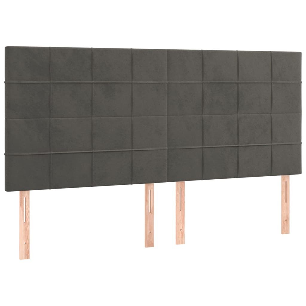 vidaXL Testiere 4 pz. Velluto grigio scuro 100x5x78/88 cm Immagine del prodotto 