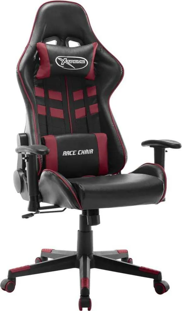 Chaise de jeu en simili cuir noir et bordeaux - Modèle Ergofit Series