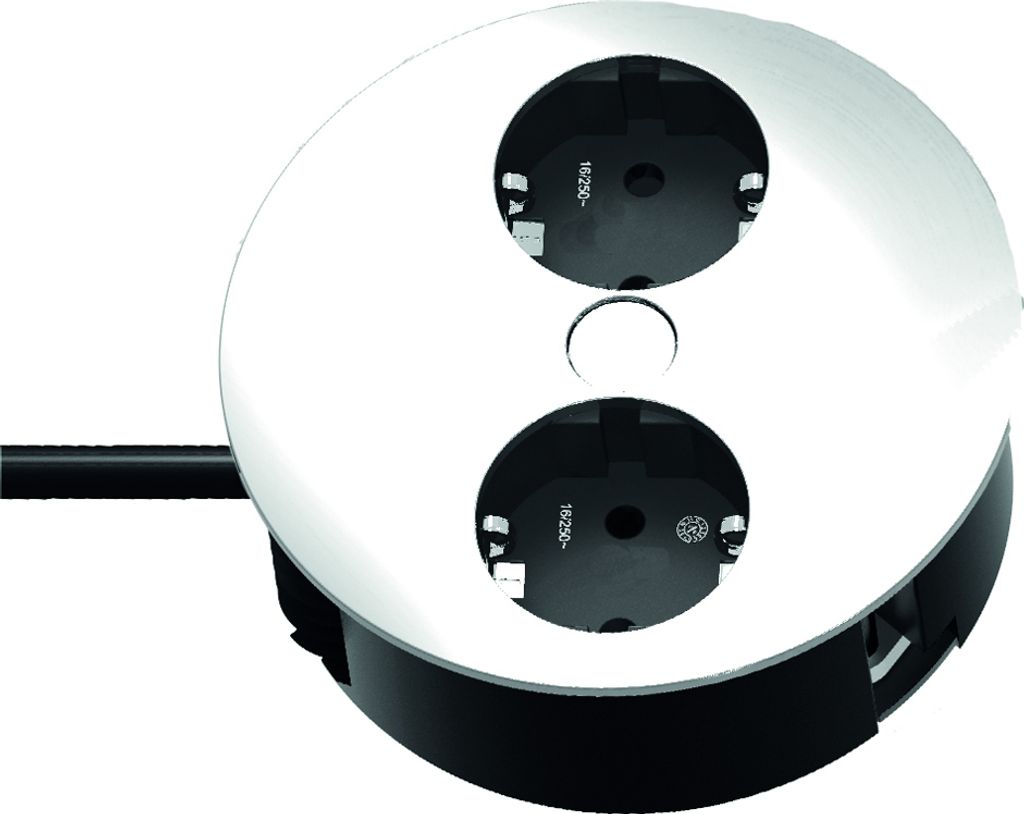 Bachmann TWIST 2S, 2 m, Chrom, 2 x gniazdo sieciowe, Zdjęcie produktu 