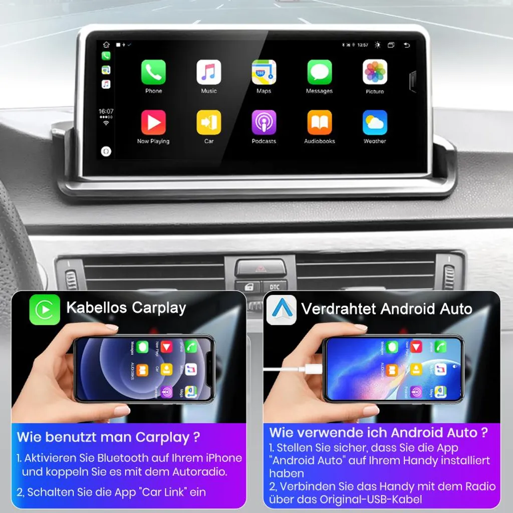 Système de Navigation Android BMW Série 3 E90 E91 E92 10,25 Pouces Junsun - 4