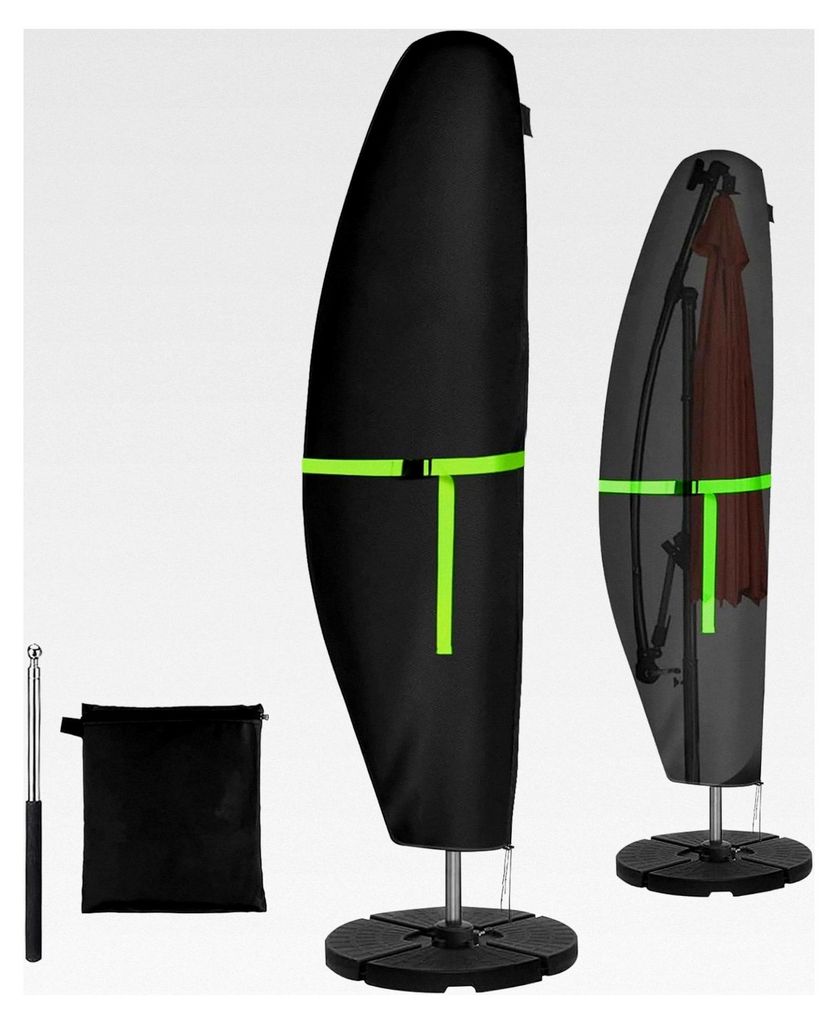 Schutzhülle für Sonnenschirm mit Stab, wasserdicht 280x30x81/46cm, Abdeckung für 2 bis 4m Schirme, 420D wetterfest und winddicht