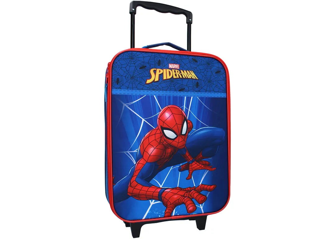 Valigia Rigida Spiderman Marvel Blu - Trolley Alta Qualità Bambini