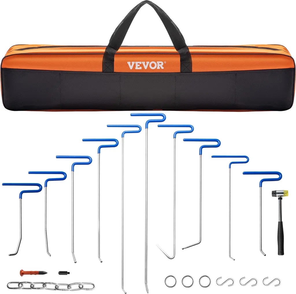 Kit Barres Débosselage en Acier Inox avec Outils Queues de Baleine Pro