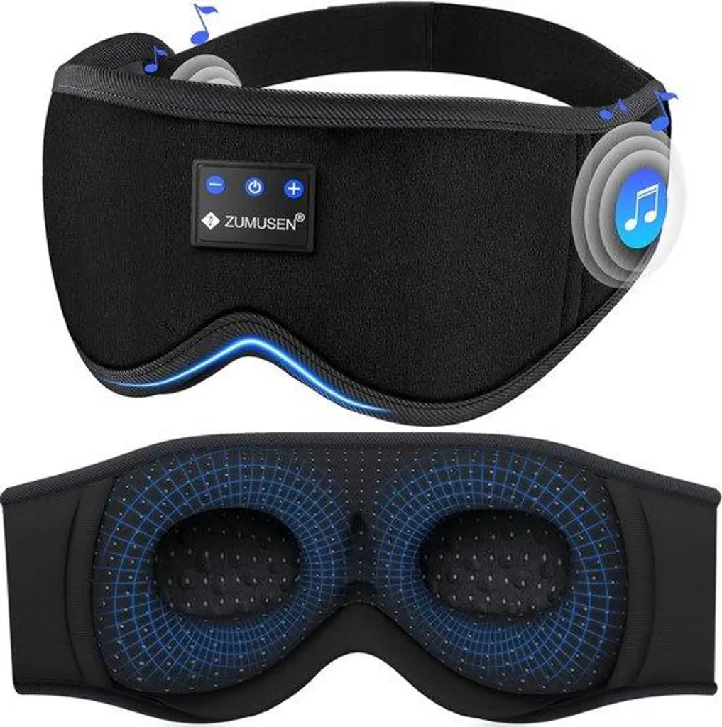 Masque de nuit anti-insomnie Bluetooth 3D pour dormir sans aucune lumière