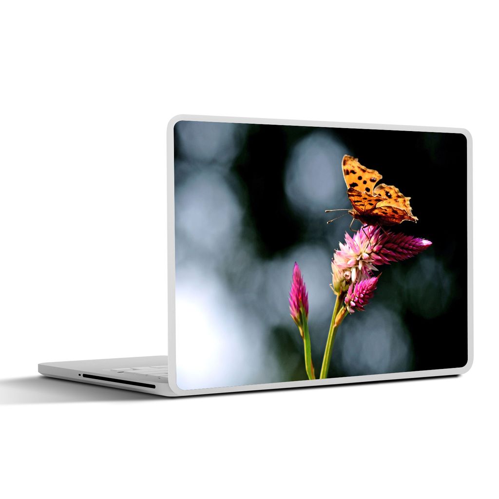 MuchoWow Laptop Aufkleber Sticker Cover Schmetterling - Blumen - Insekten 30x21 cm - Sticker für Laptop - Selbstklebend