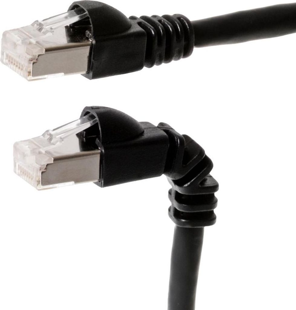 Telegärtner L00000A0201 Patchkabel SFTP CAT 6A 90° schwarz