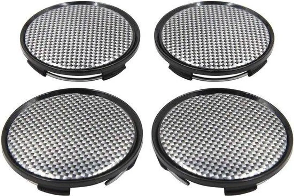 Caches moyeux 63mm effet carbone pour rénovation de jantes - 4 pièces