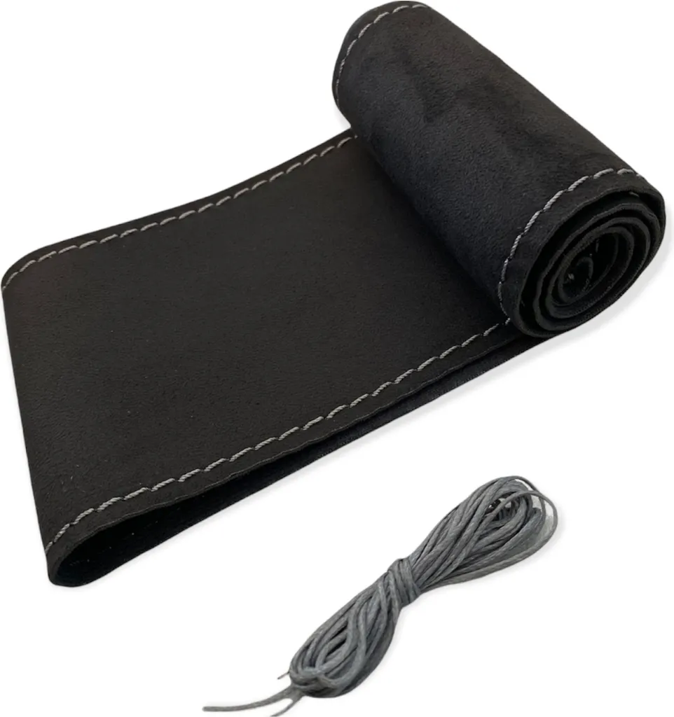 LB121 Coprivolante Alcantara Nero 37-39cm - Cuciture Grigie da Cucire