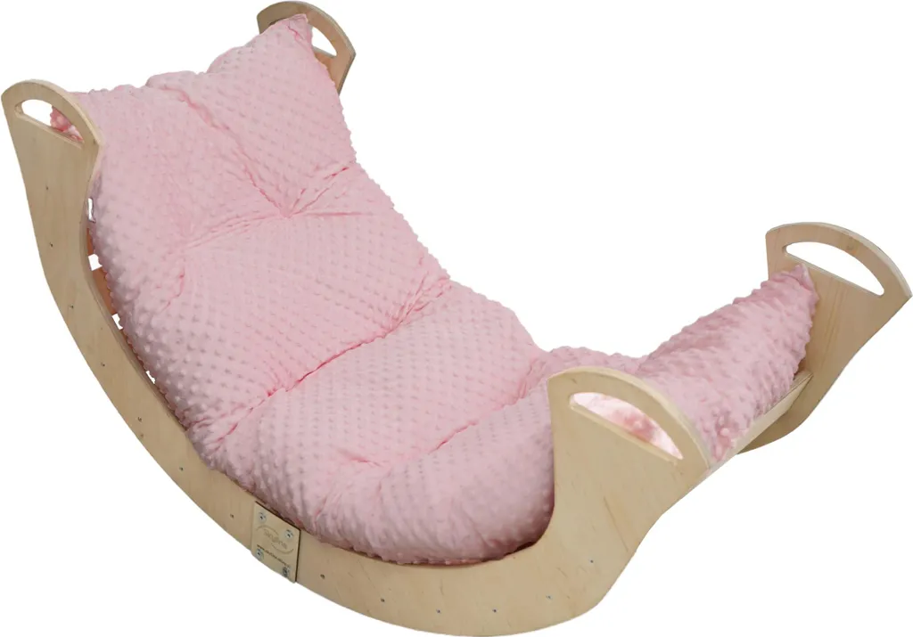 Triangle d'escalade bébé Montessori rose en bois - Jeu d'éveil motricité