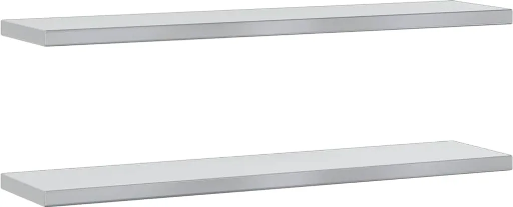 vidaXL Mensole a muro 2 pezzi 100x23,5x3 cm argento acciaio inox
