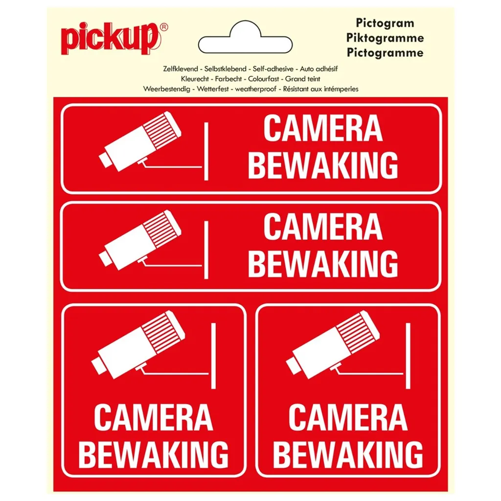 Sticker caméra surveillance vinyle 15x15cm étanche pour benne pickup