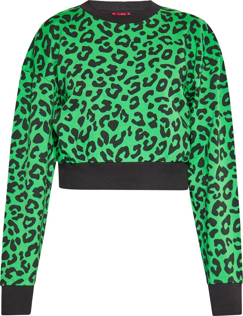 SWIRLY damen sweatshirt - grün leo, XL