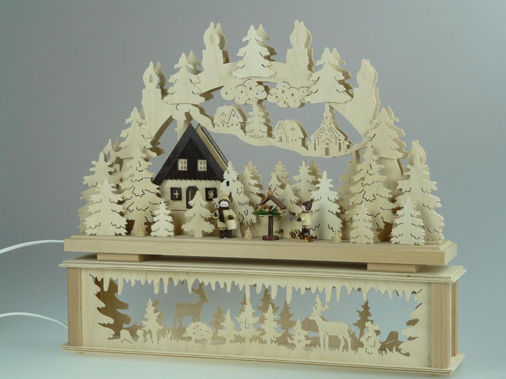 Original Erzgebirgischer Marken Schwibbogen Lichterbogen 50 x 43 cm K50-2_331