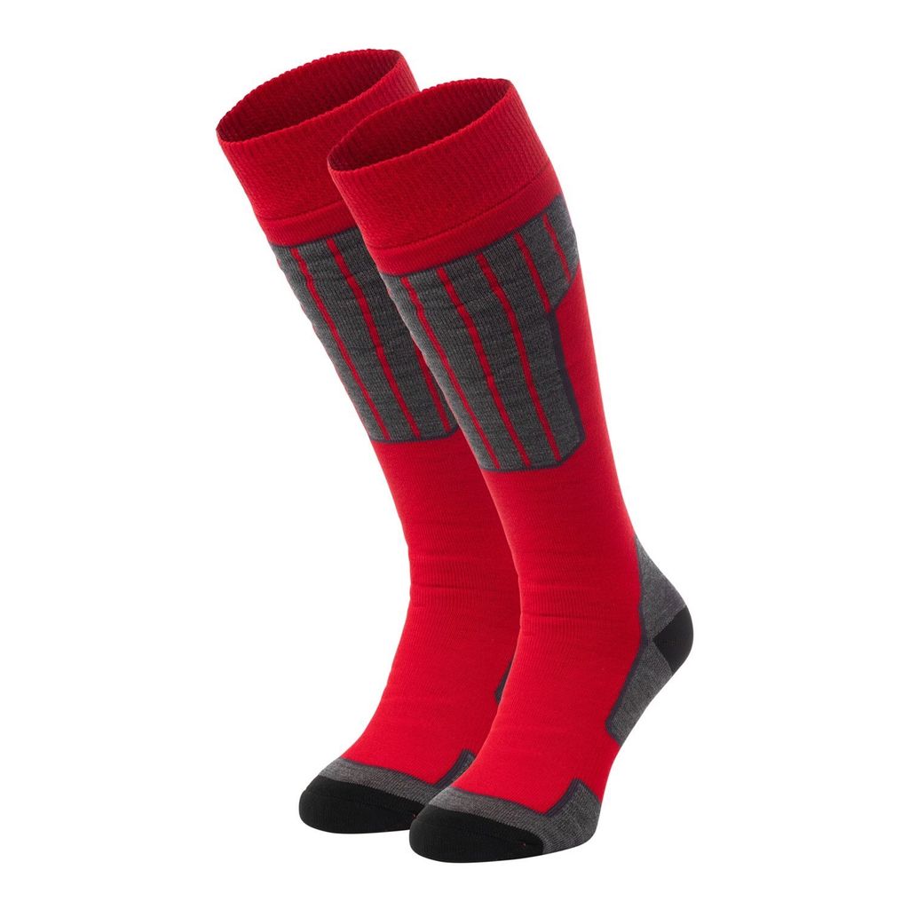 NOMAD Skisocken Essential 2er-Pack | 43/46 Rot | Warme Socken Damen / Herren | Lange Haussocken / Wandern / Sport | Kniestrümpfe | Gute Feuchtig...