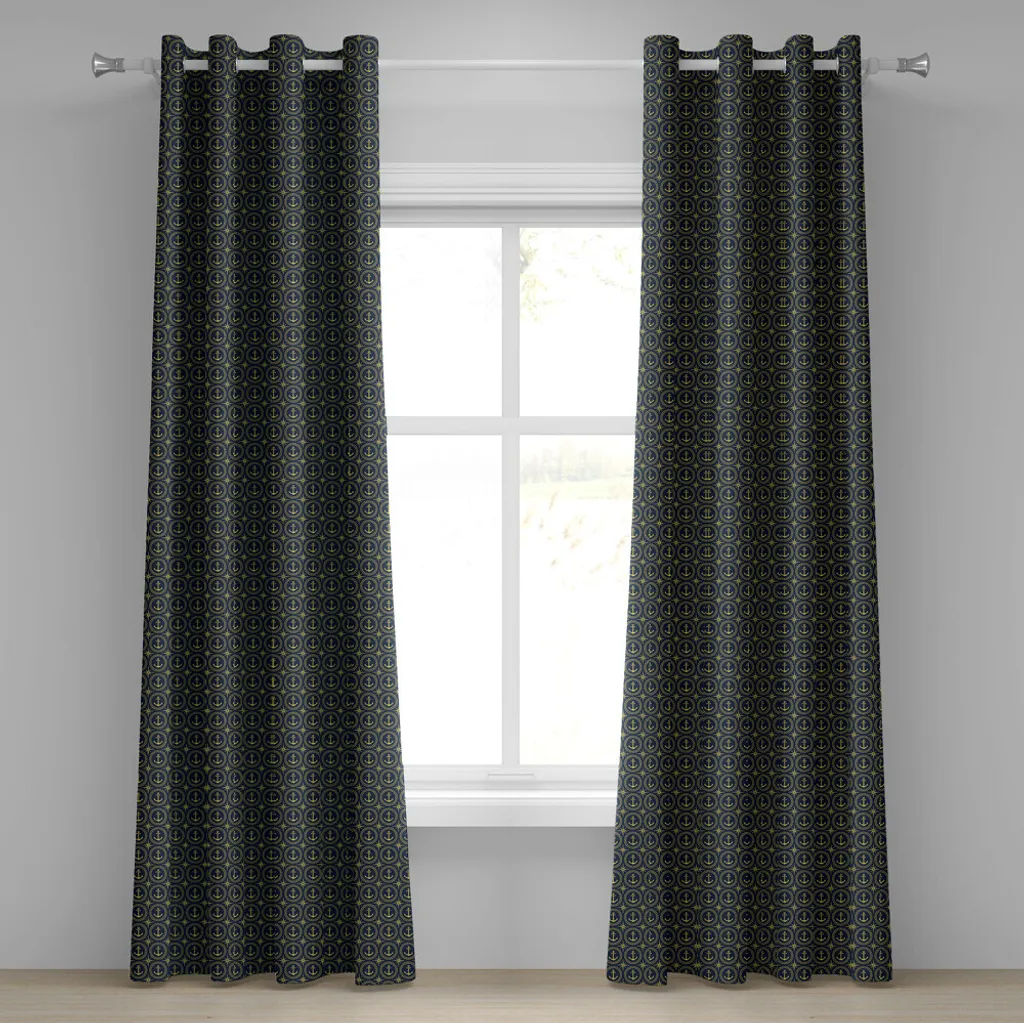Tenda ABAKUHAUS 2 Pannelli 280x245 cm - Rosa dei Venti Indaco e Giallo