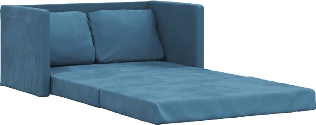 vidaXL Bodensofa mit Schlaffunktion Blau 122x204x55 cm Samt Produktbild 