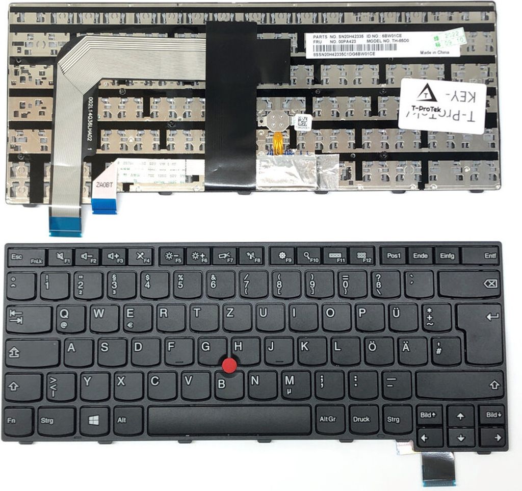 DEUTSCHE - Schwarz Tastatur Keyboard kompatibel für Lenovo ThinkPad T470p 20J6