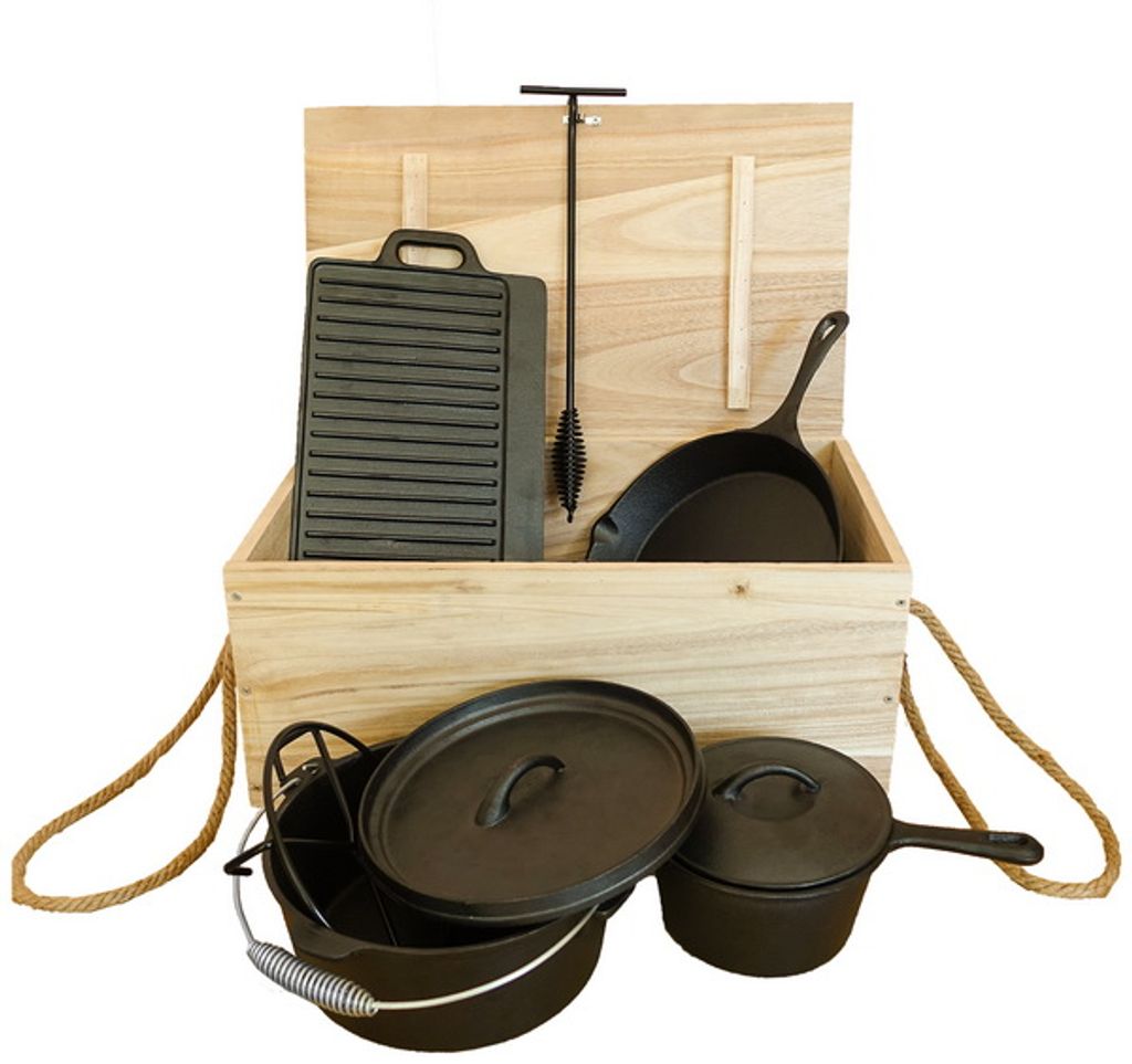 Rustikales Gusseisen Koch- und Grillset Dutch Oven 2273 Produktbild 