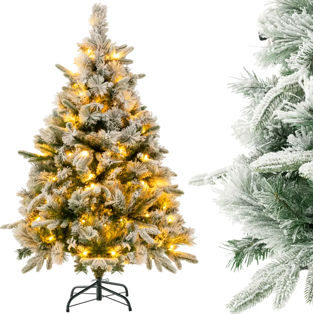 Petit sapin de Noël artificiel lumineux et floqué pour intérieur