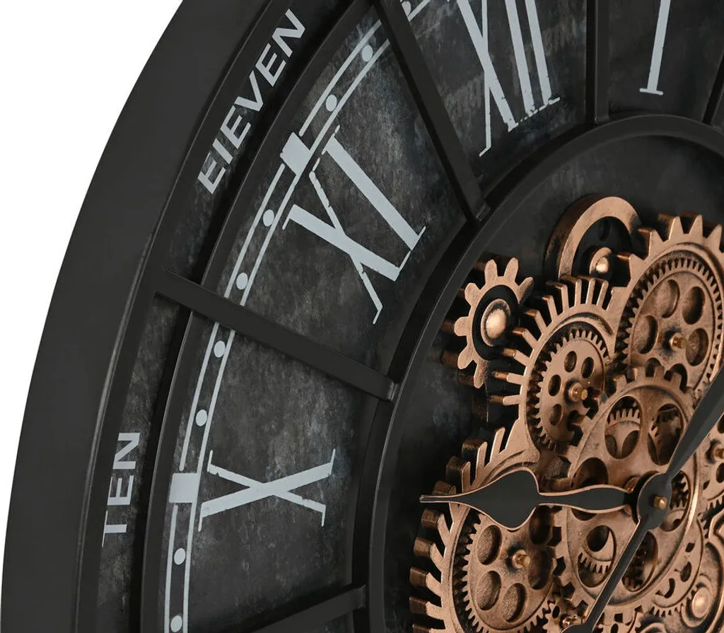 Horloge murale Home ESPRIT Noir en Fer 75 x 7 x 75 cm Design Industriel