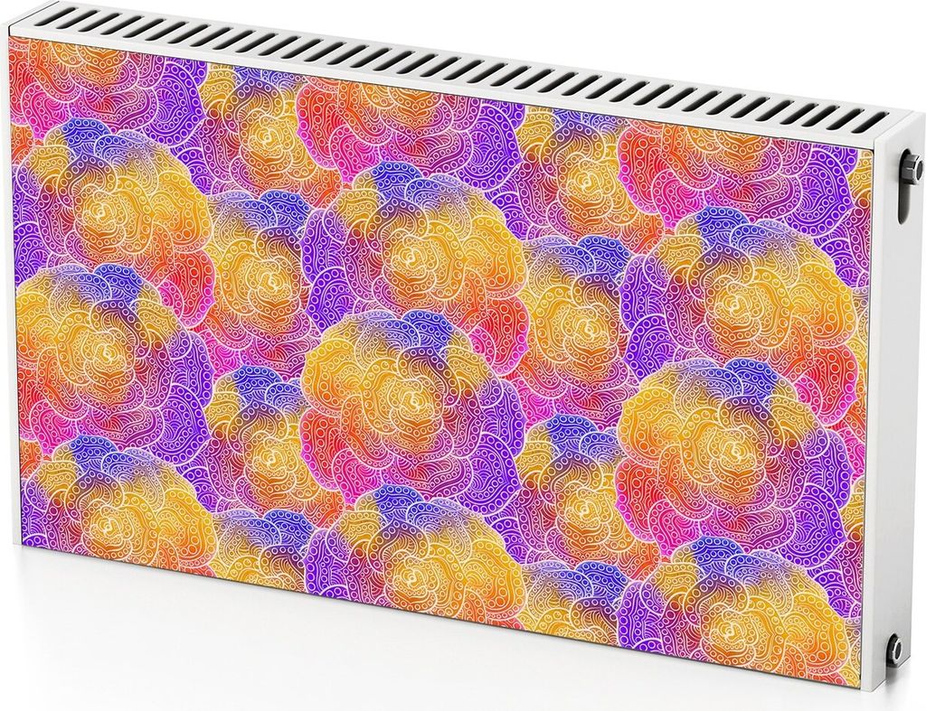 Abstrakt Bunt – Magnetische Heizkörperabdeckung – 100x60 cm – Magnet Heizkörperabdeckung – 3D Würfel – Heizkörperverkleidung – Magn...