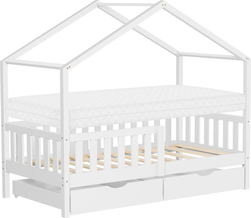 ML-Design detská posteľ domček posteľ 80x160 cm biela s Obrázok produktu 