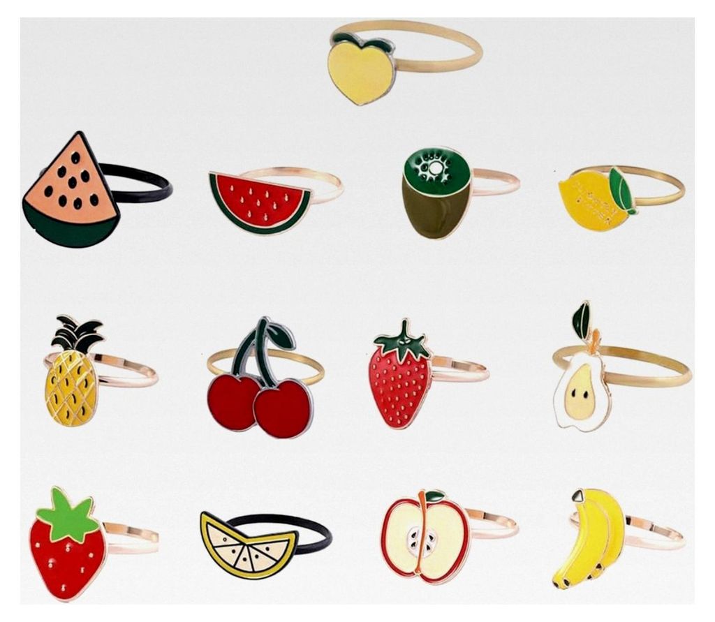 13 Serviettenringe aus Metall für Tischdekoration