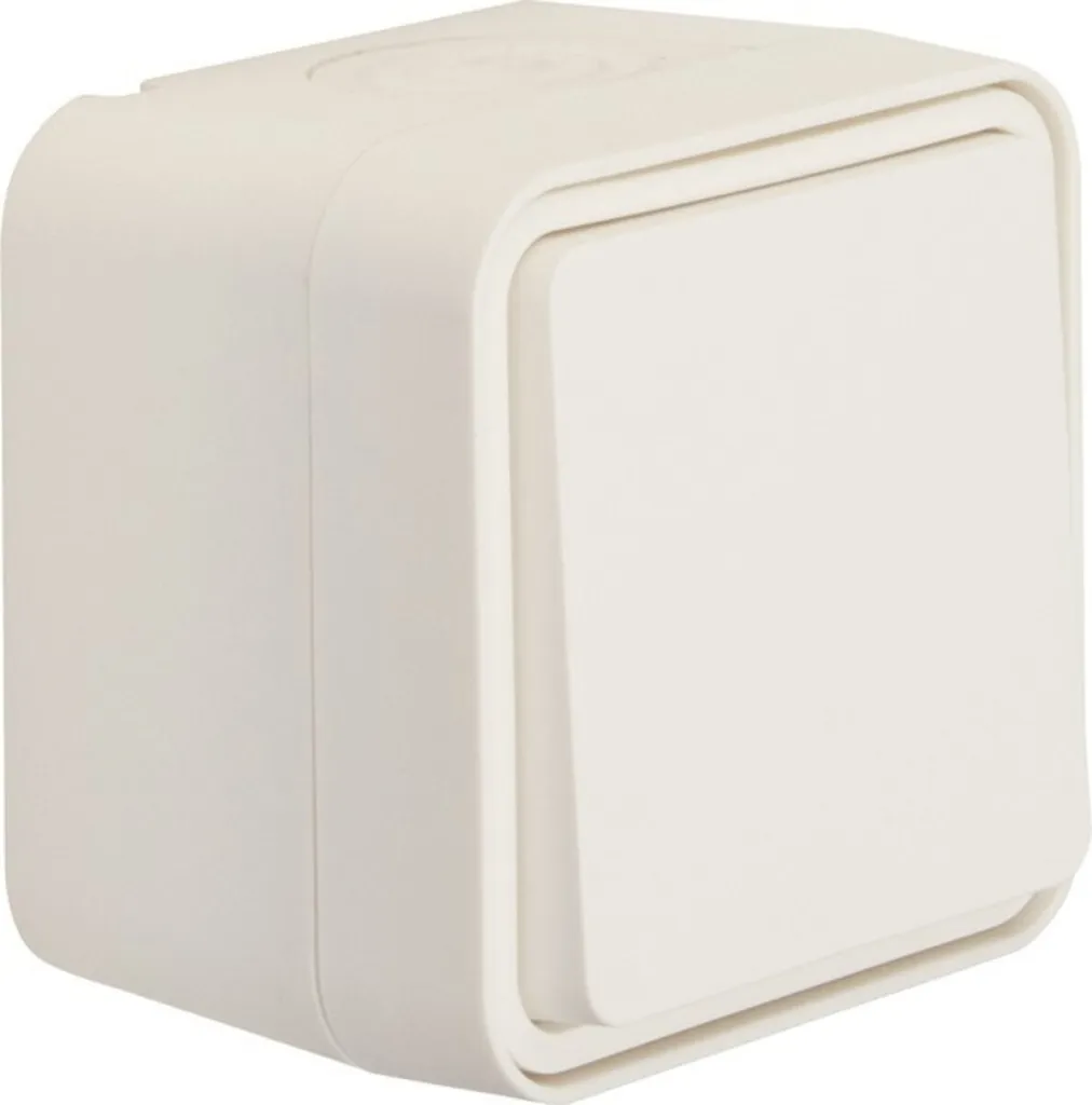 Bouton PWS 504 blanc mat 1 contact NO montage saillie avec berceau