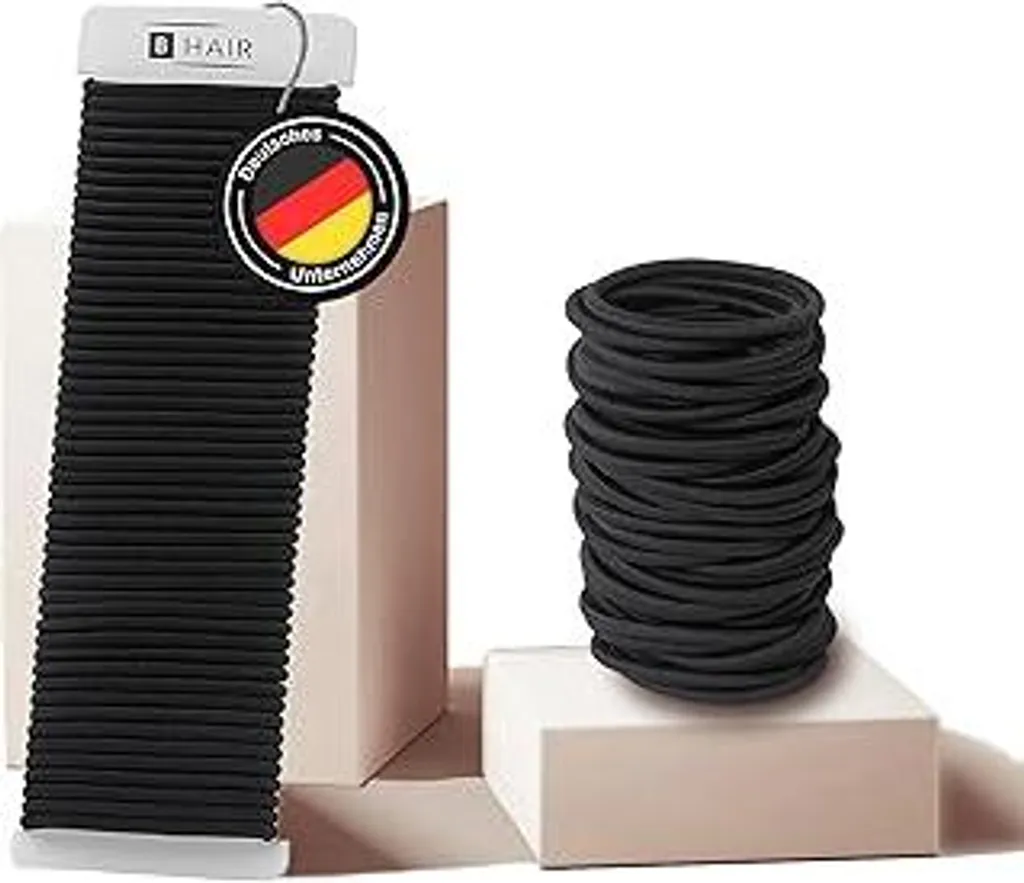 Righe e Pois 2 Elastici Per Capelli Neri Spessi in Spugna Cotone Made in Italy - Set da 2 Fermacapelli Morbidi in Filanca