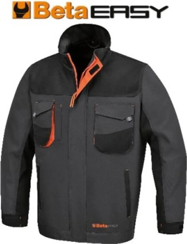Veste de travail BETA en toile T/C 260g avec empiècements Oxford Gris