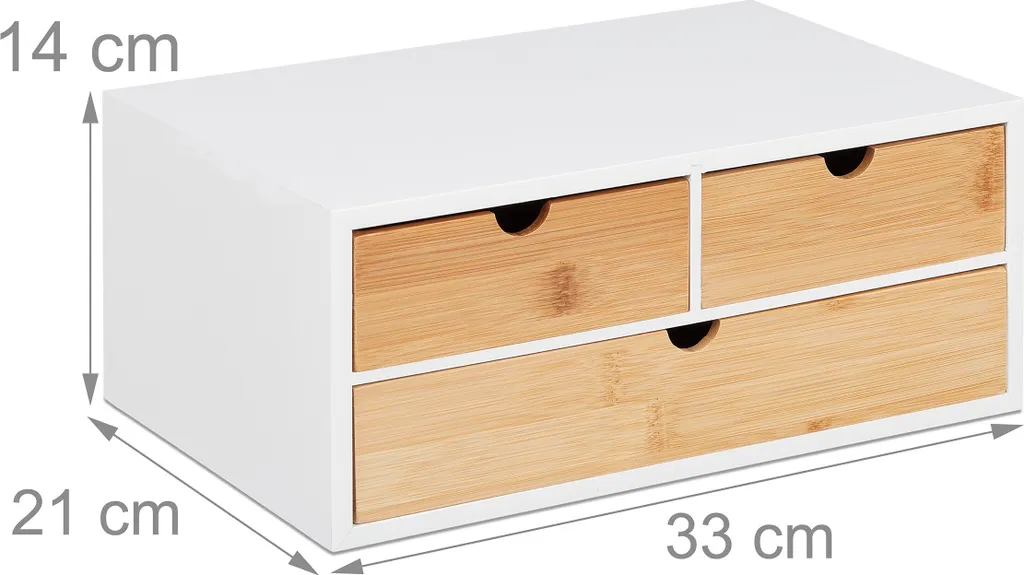 Organizzatore da Tavolo RD39328 in Legno - Portaoggetti Scrivania - 4