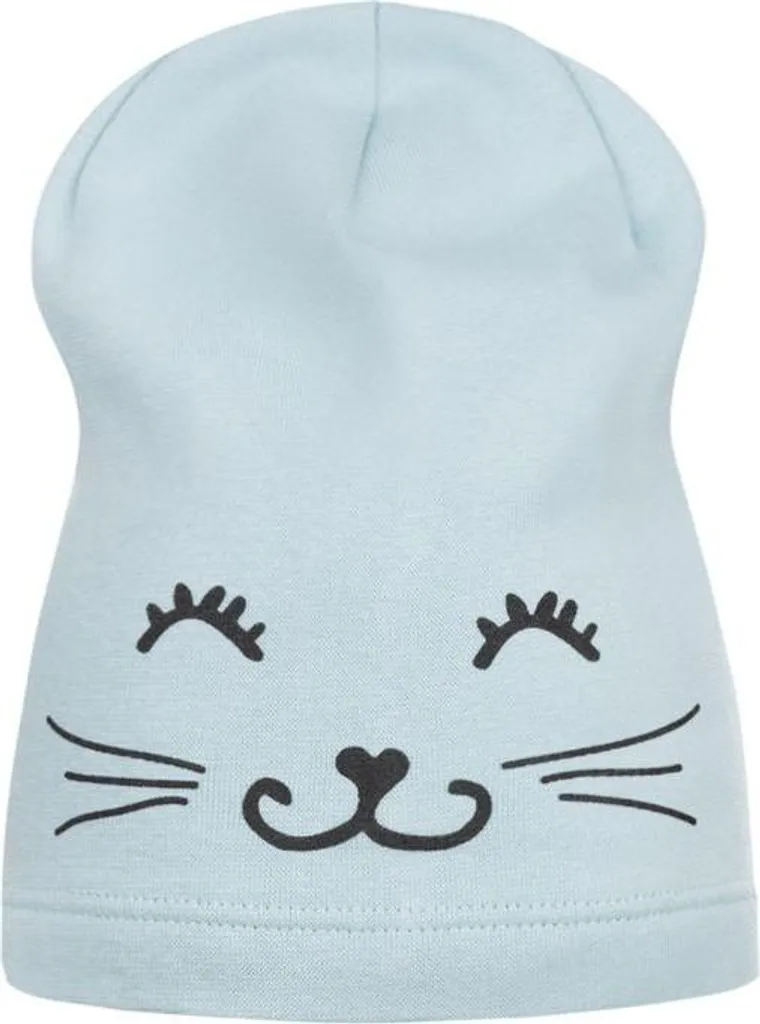 Berretto Artigianale KITTY BLUE - Maglia Morbida Orecchie Gatto Bambina