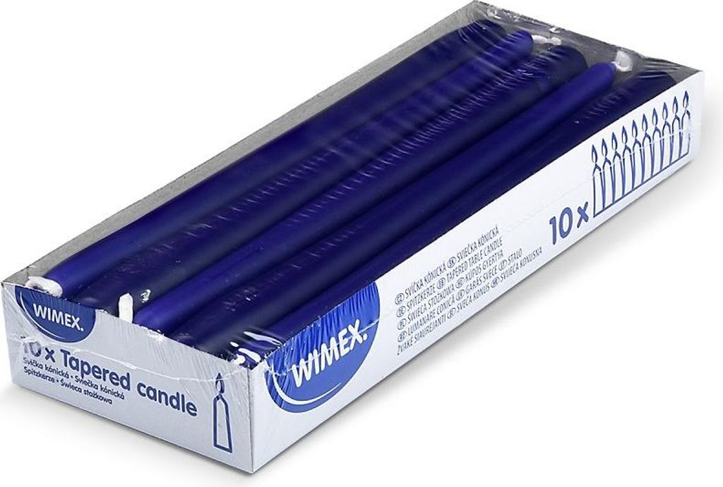 10 świec stożkowych ciemnoniebieskich 23,5 x 245 mm Zdjęcie produktu 