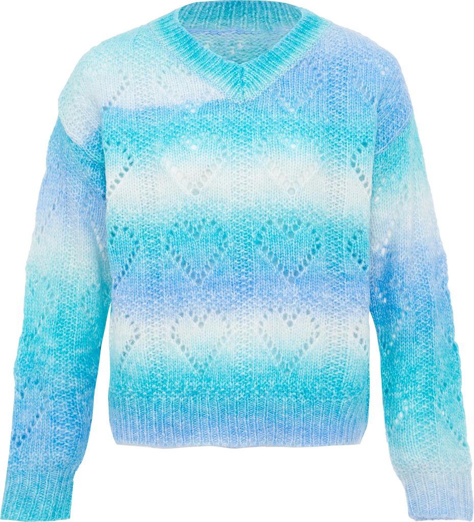 SIDONA damen pullover - blau mehrfarbig, XL/XXL