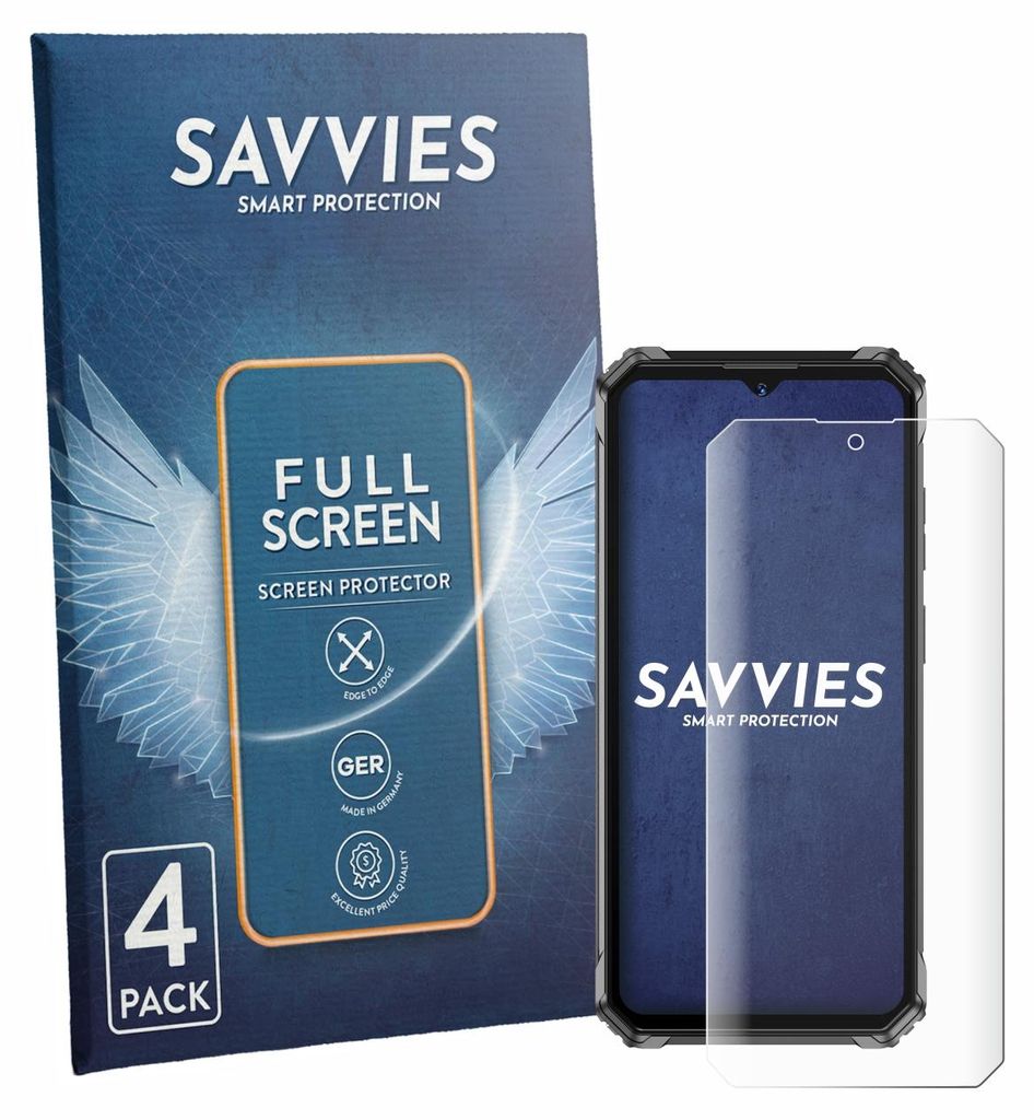 4x Savvies Fullscreen Schutzfolie für Oukitel G7 Displayschutz Folie Fullcover Klar Transparent