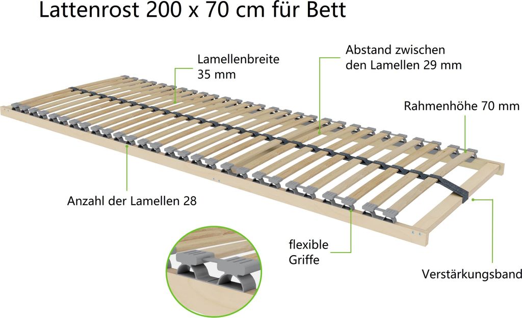 e-stelaze Lattenrost mit stabilem Rahmen aus feinstem Produktbild 2